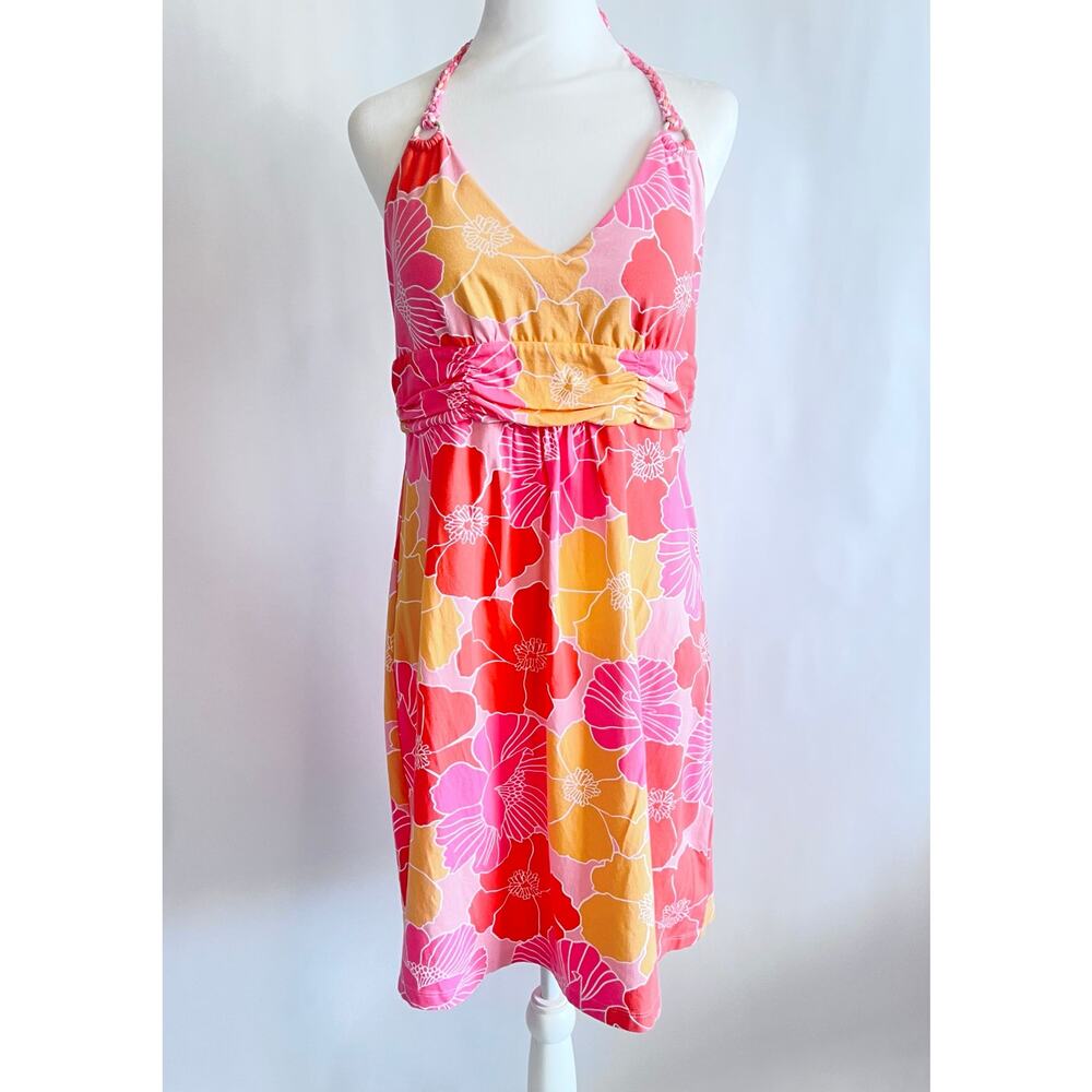 Tommy Bahama Pink and Orange Floral Maxi Dress